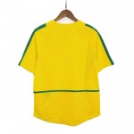 Günstige Fußballtrikots Brasilien 2002-2003 Retro Heimtrikot Kurzarm